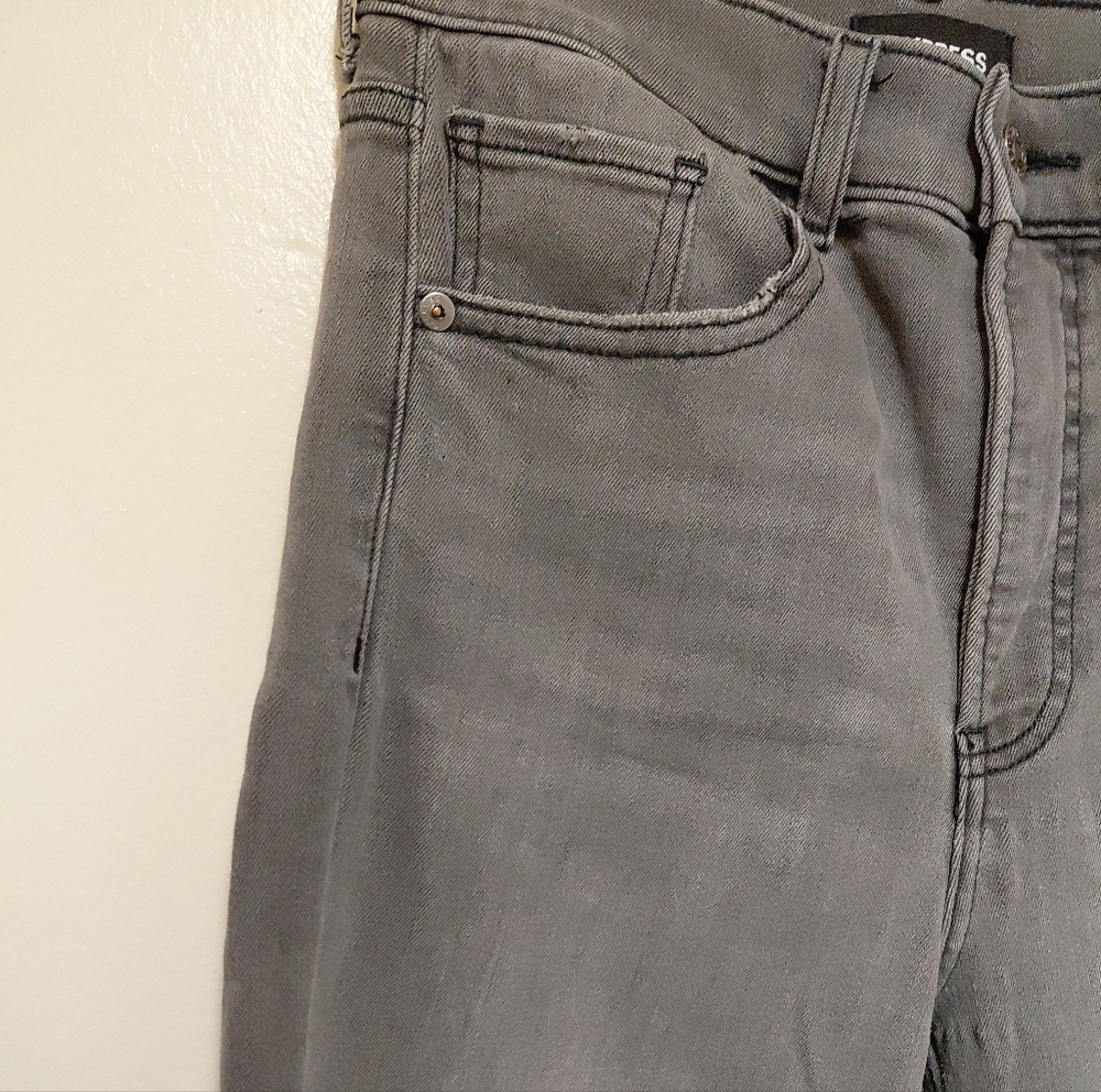 Express Super Highrise Grey Mom Jeans Size 0 Regular - Picture 7 of 12